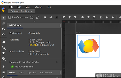 Feature-packed software solution that comes in to all users who want to quickly - Screenshot of Google Web Designer