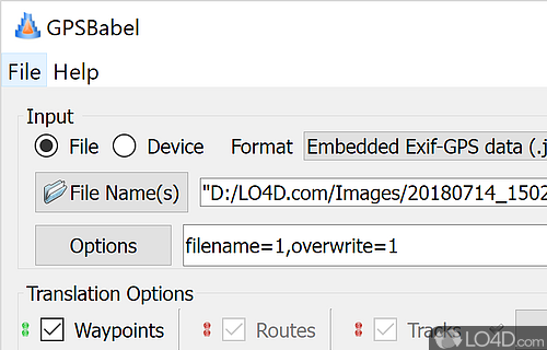 Track and manage routes and points - Screenshot of GPSBabel