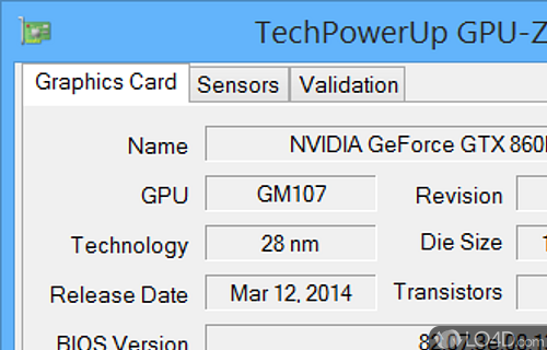 Discover graphics card's capabilities, monitor live sensor readings in the system tray area - Screenshot of GPU-Z