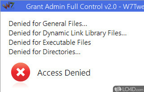 Screenshot of Grant Admin Full Control - Take ownership of files and folders on computer