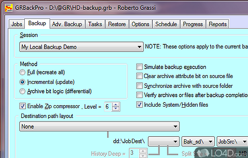 GRBackPro - Professional Backup Screenshot