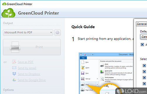 Simple ink management features - Screenshot of GreenCloud Printer