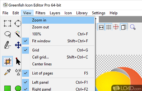User interface - Screenshot of Greenfish Icon Editor Pro