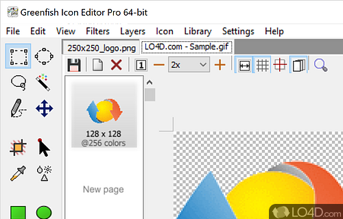 Generate or edit icons, cursors and other graphic content - Screenshot of Greenfish Icon Editor Pro