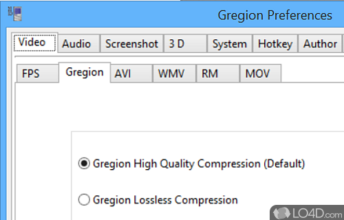 User interface - Screenshot of Gregion
