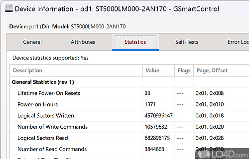 A useful diagnostics tool - Screenshot of GSmartControl