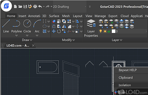 Increased customization provided throughout the application’s menus, complemented by an equally impressive documentation - Screenshot of GstarCAD