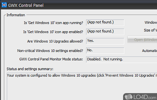 GWX Control Panel Screenshot