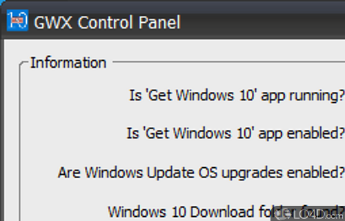 Screenshot of GWX Control Panel - Remove upgrade notification (Get Windows 10)