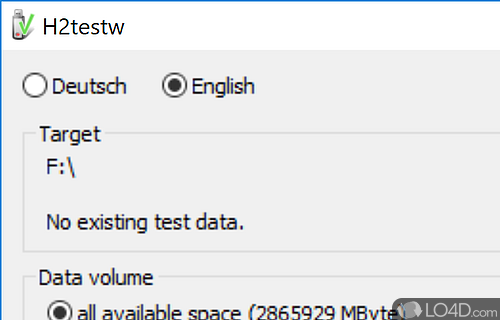 Screenshot of H2testw - Get detailed info on how well various storage devices perform at reading