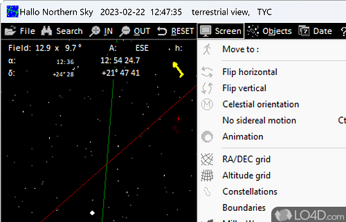 Search operations - Screenshot of Hallo Northern Sky