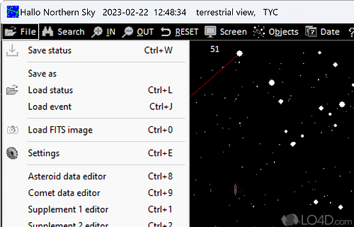 Planetarium to discover stars, asteroids and galaxies - Screenshot of Hallo Northern Sky