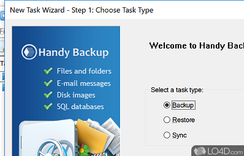 User-friendly interface - Screenshot of Handy Backup