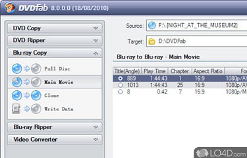 Screenshot of DVDFab HD Decrypter - Bypass copyrights when creating backups for DVD