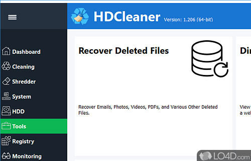 Optimize your Windows computer and clear registry entries - Screenshot of HDCleaner