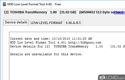 HDD Low Level Format Tool Screenshot