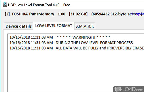 Thorough info displayed in an intuitive interface - Screenshot of HDD Low Level Format Tool
