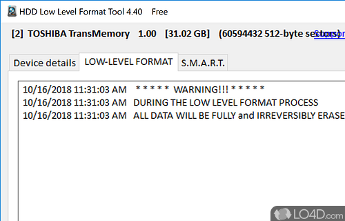 HDD Low Level Format Tool Screenshot