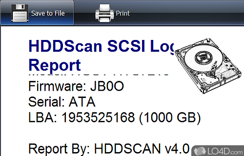 Analyze the hard drive, check for errors - Screenshot of HDD Scan