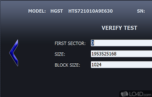 User interface - Screenshot of HDD Scan