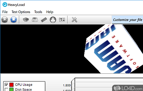 Test the performance of computer components like CPU, RAM, read - Screenshot of HeavyLoad