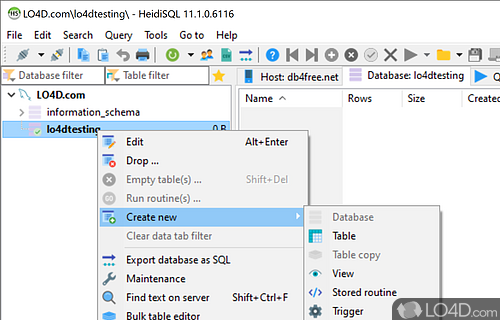 An interface to interact with MySQL databases - Screenshot of HeidiSQL