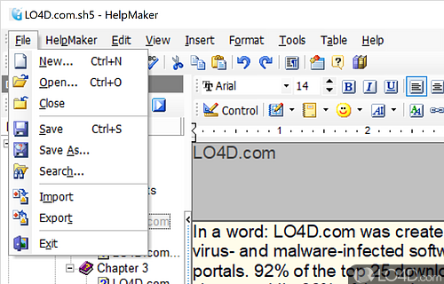 Create help (HLP) files for software and apps - Screenshot of HelpMaker