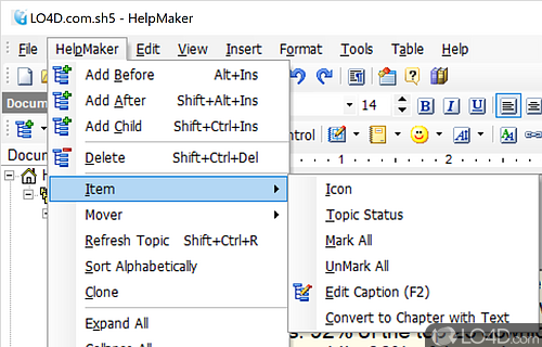 Free help authoring tool - Screenshot of HelpMaker