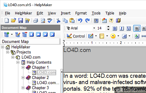 Create and modify Help files - Screenshot of HelpMaker