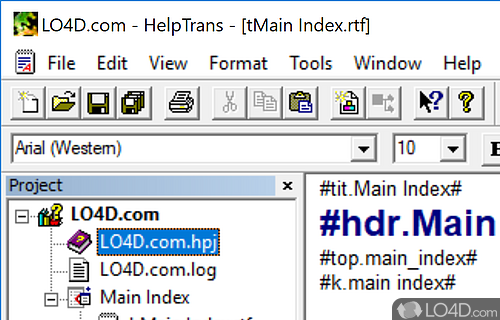 User interface - Screenshot of HelpTrans