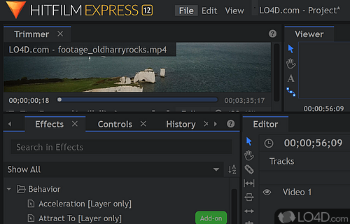 Create original video content - Screenshot of HitFilm Express