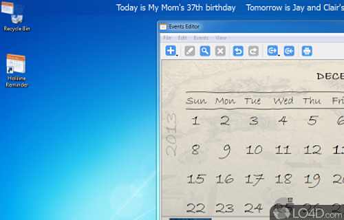 Screenshot of Holiline Reminder - User interface
