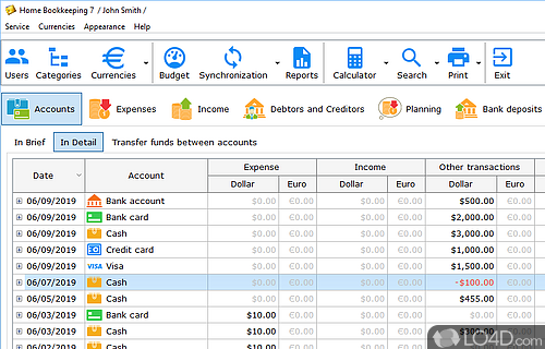 Home Bookkeeping Screenshot