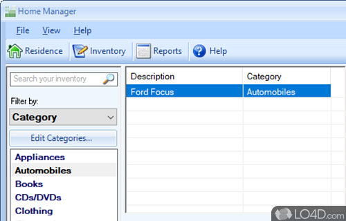 User interface - Screenshot of Home Manager