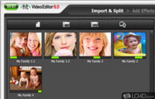 Screenshot of honestech Video Editor - Compact app that helps users edit videos by applying several special effects, transitions, text messages, chapters