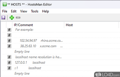 Multiple maintenance tools - Screenshot of HostsMan