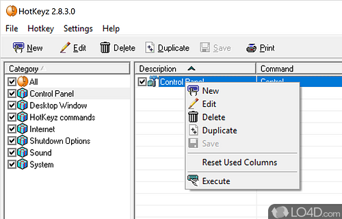 Customizable keyboard shortcuts for anything - Screenshot of HotKeyz