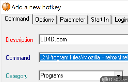 User interface - Screenshot of HotKeyz