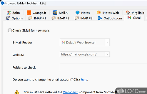 download the new version for windows Howard Email Notifier 2.03