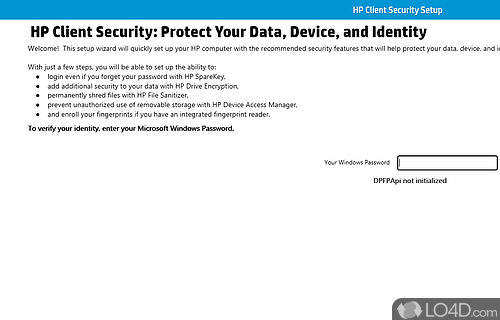 HP Client Security Manager screenshot