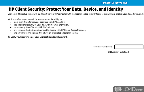 HP Client Security Manager Screenshot