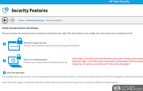 HP Client Security Manager Screenshot