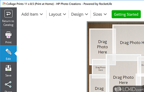 HP Photo Creations Screenshot