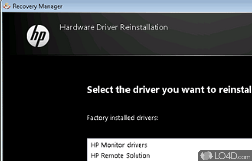 HP Recovery Manager Screenshot