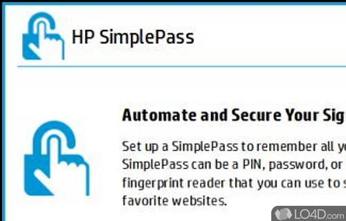 HP SimplePass Screenshot