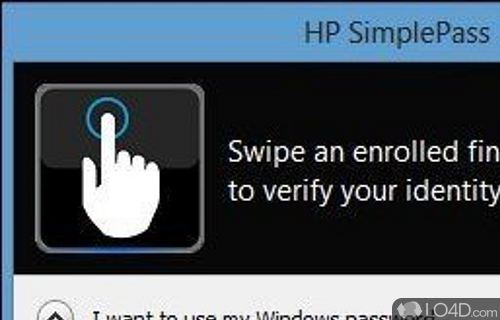 Screenshot of HP SimplePass - Providing maximum security for your credentials