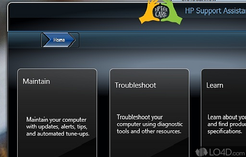 Screenshot of HP Support Assistant for Desktops - Maintain HP laptop at its top performance and get professional troubleshooting assistance