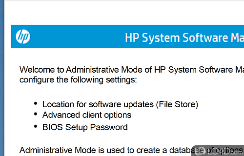 Automatically detect and update device drivers - Screenshot of HP System Software Manager