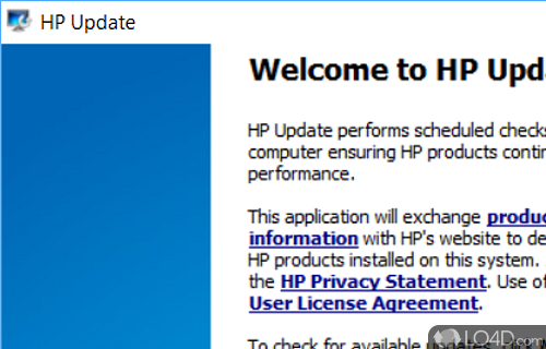 User interface - Screenshot of HP Update