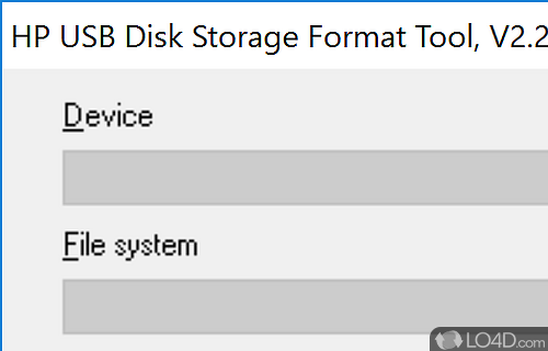 hp usb disk storage format tool window